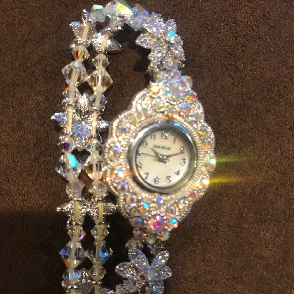 Rhinestone Watch with Elastic Band